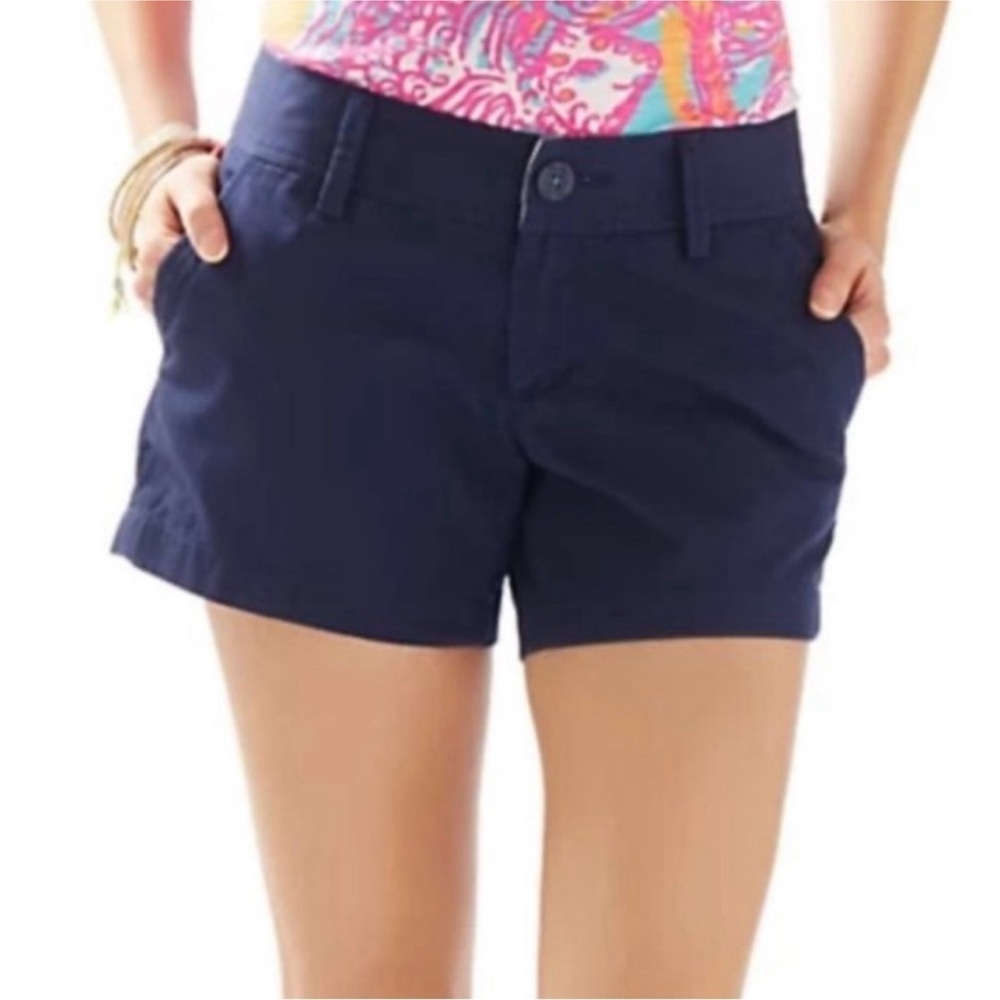 LILLY‎ PULITZER Size 2 Women’s Navy Blue The CALLAHAN Shorts 5” Inseam